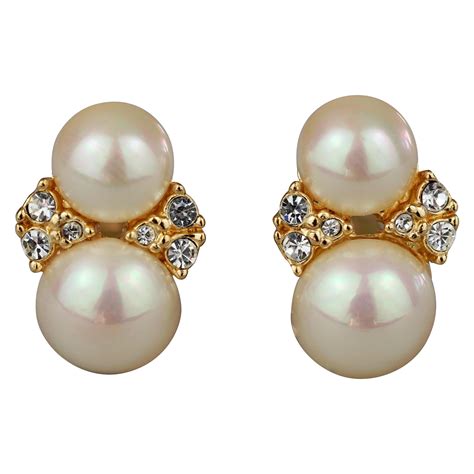 christian dior double pearl earrings|farfetch christian dior earrings.